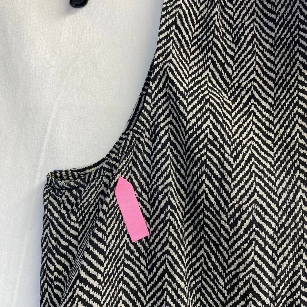 J. Crew Black and White Monochrome Pattern Sleeveless Blouse - Picture 3 of 16